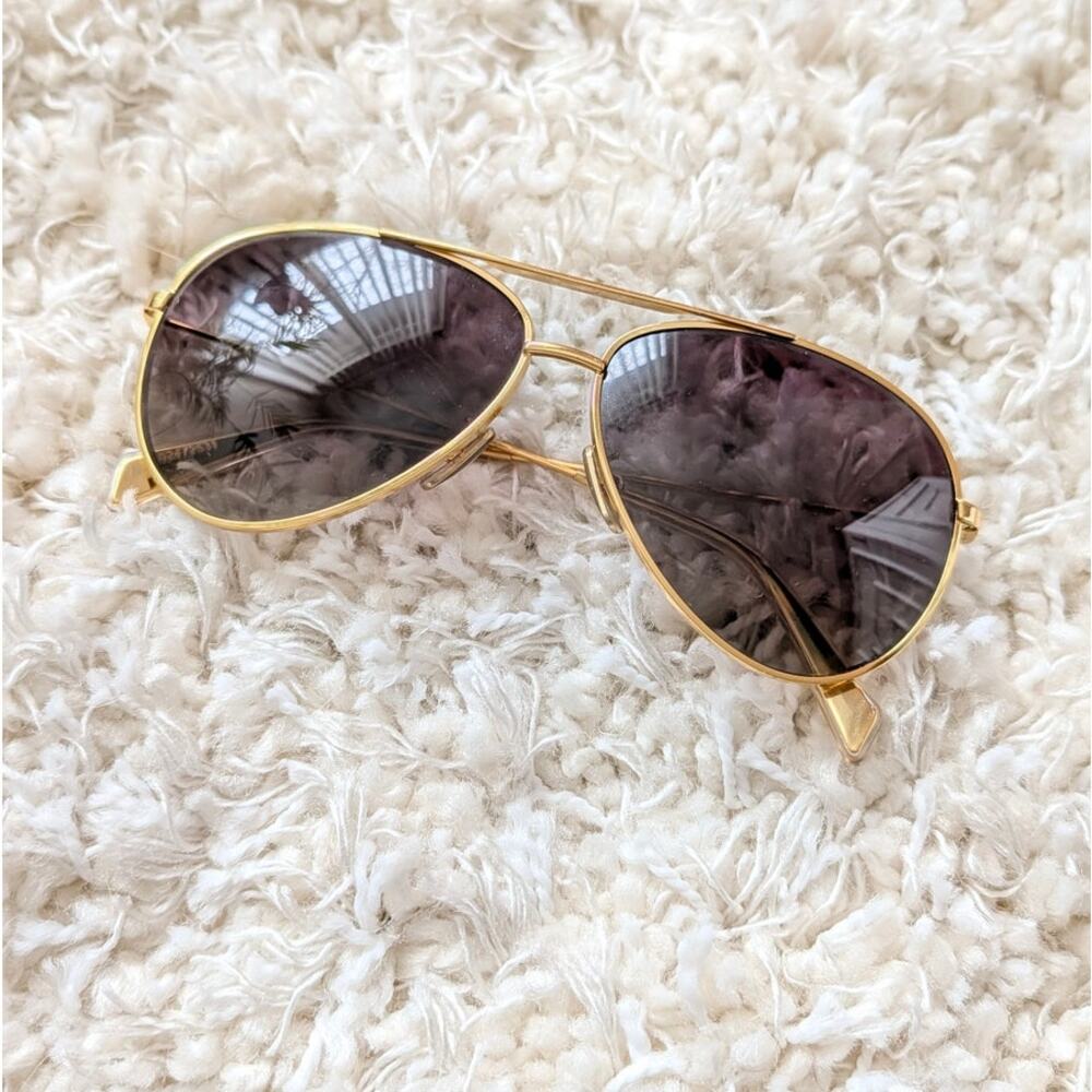 Celine 1102472531 Aviator Sunglasses Womens Gold Frame Gradient Grey Polarized